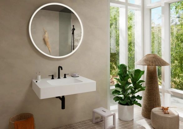 Смеситель для ванны Hansgrohe Tecturis S 3-Отверстие 150 Push-Open 73330670 Черный Матовый