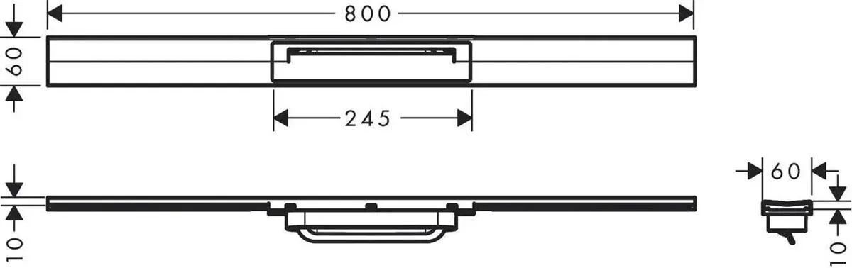 Внешний сливной элемент 80 см Hansgrohe Raindrain Flex 56044000 хром