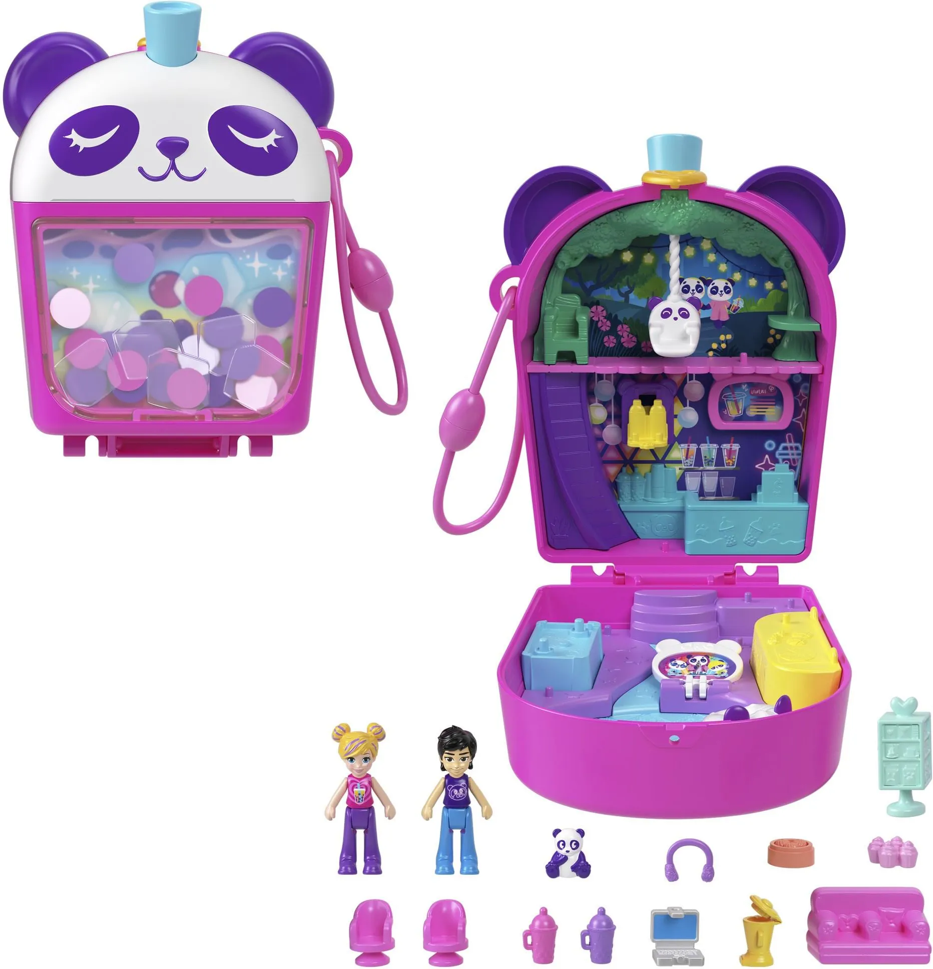 Игровой набор Mattel Polly Pocket Bubble Tea Pandas HWN95