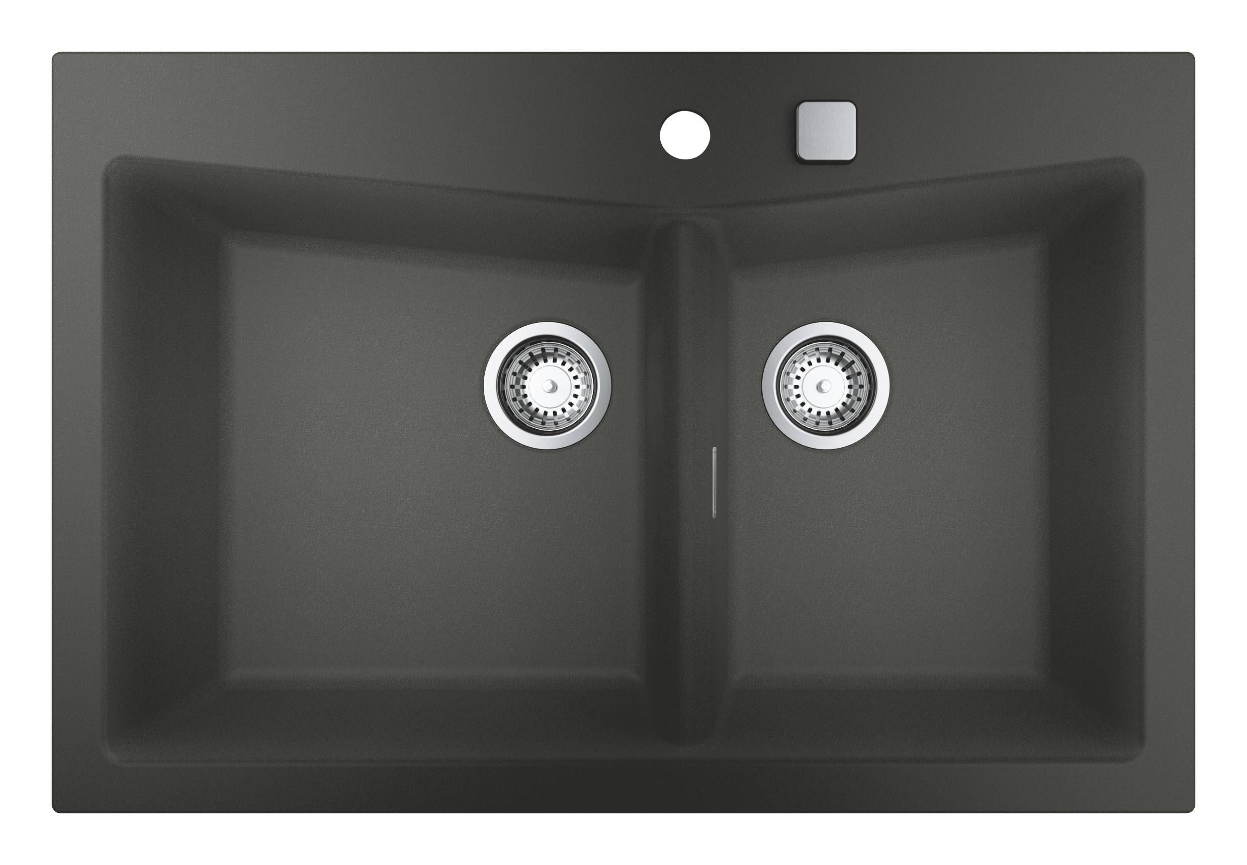 Мойка GROHE K700 с 2 чашами, 838 x 559 мм, серый гранит (31657AT0)