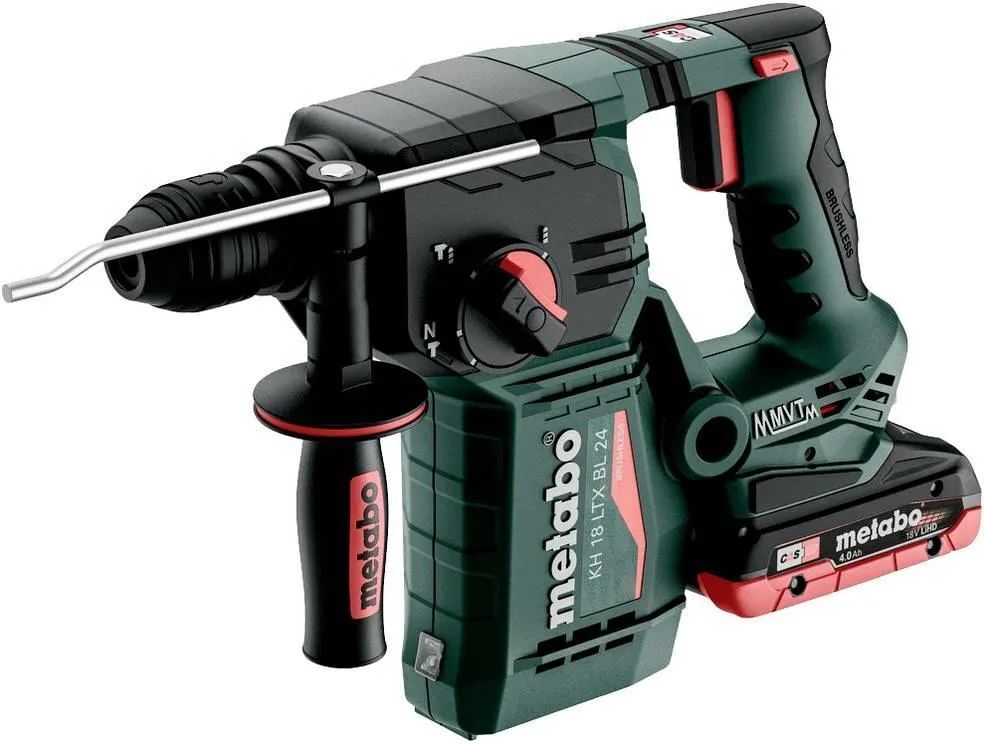 Перфоратор аккумуляторный Metabo KH 18 LTX BL 24 601713800 в кейсе metaBOX с 2 аккумуляторами LiHD 18 V 4.0 Ah и ЗУ ASC 55
