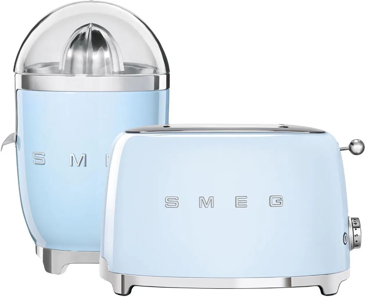 Набор тостер+соковыжималка SMEG TSF01PBEU + CJF01PBEU пастельный синий