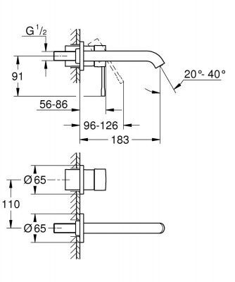 Однорычажный настенный смеситель Grohe Essence 29192DC1