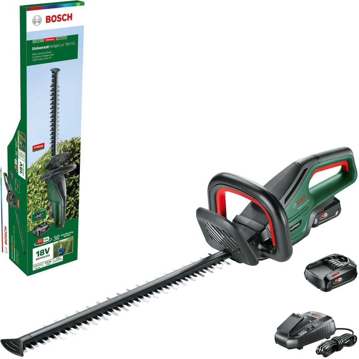 Аккумуляторные ножницы для живой изгороди Bosch UniversalHedgeCut 18V-55 (0600849J02)