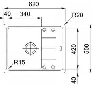 Кухонная раковина Franke Basis BFG 611-62 114.0676.305, матовый черный