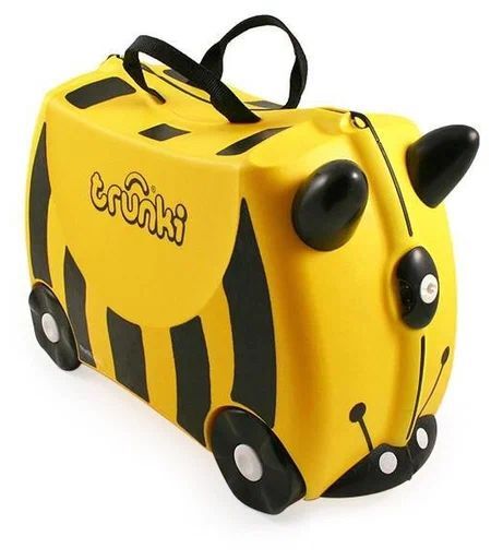 Чемодан-каталка trunki, ручная кладь, 46х31х21 см, 18 л, 1.7 кг, Пчелка Бернард