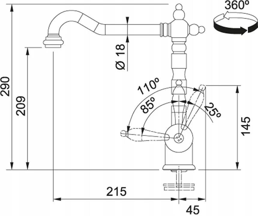 Кухонный кран Franke Old England mied 115.0028.208, медь