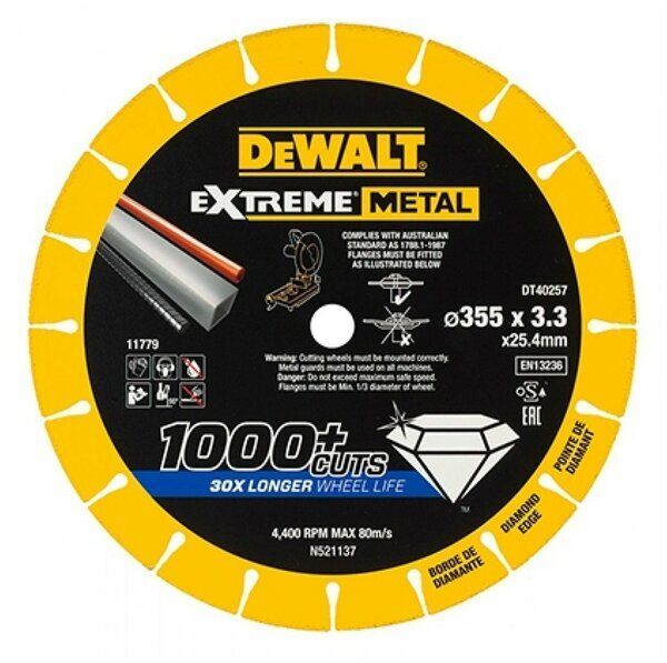 Алмазный диск отрезной по металлу 355x25 DeWalt DT40257-QZ