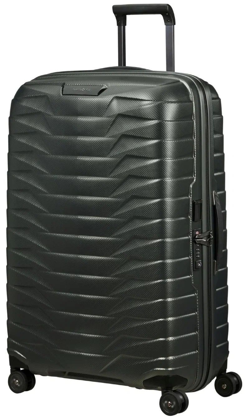 Чемодан Samsonite Proxis 75 см, полипропилен, адресная бирка, 98 л, размер L, зеленый