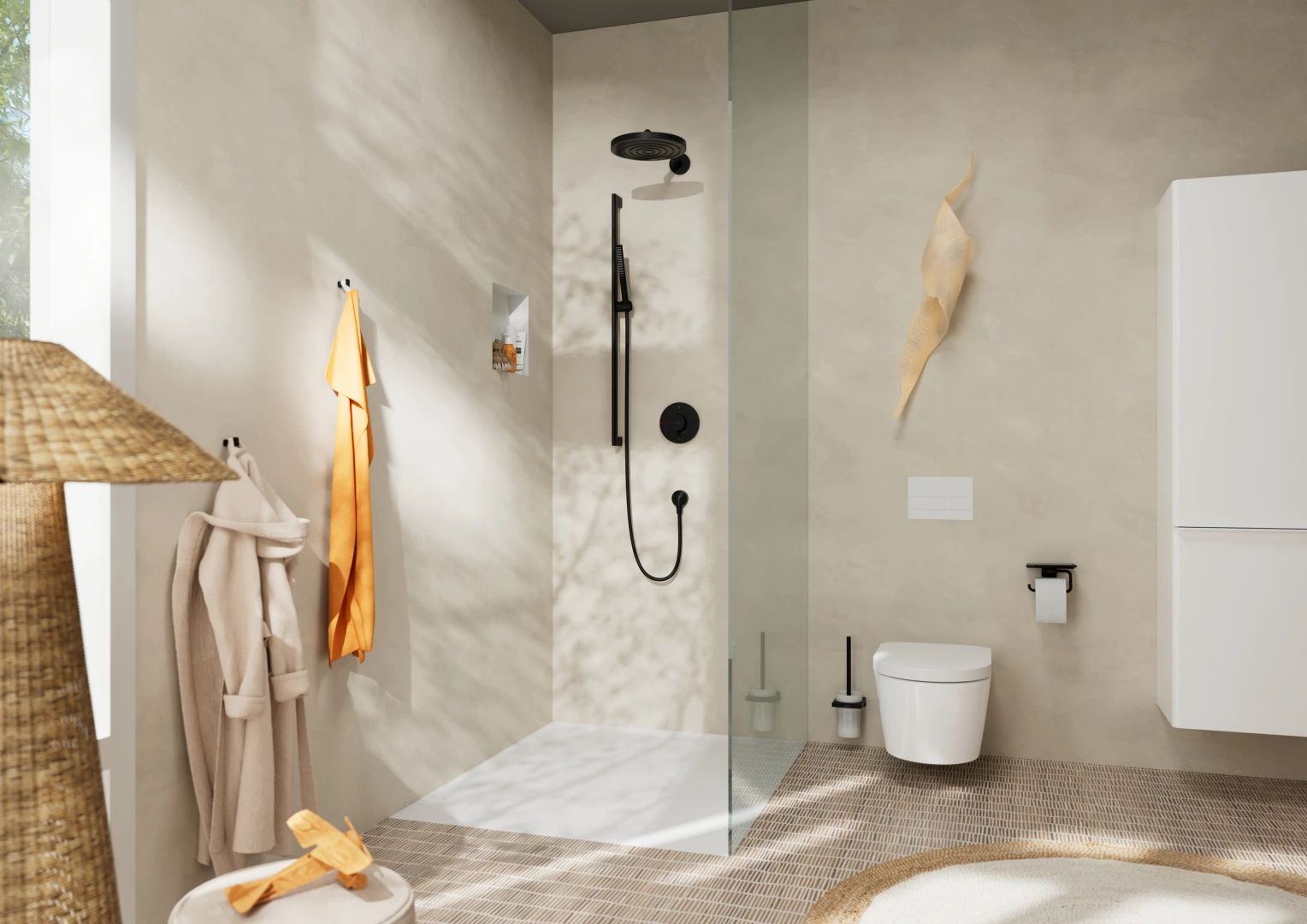 Верхний душ Hansgrohe Pulsify 260 1jet EcoSmart 24141670 черный матовый