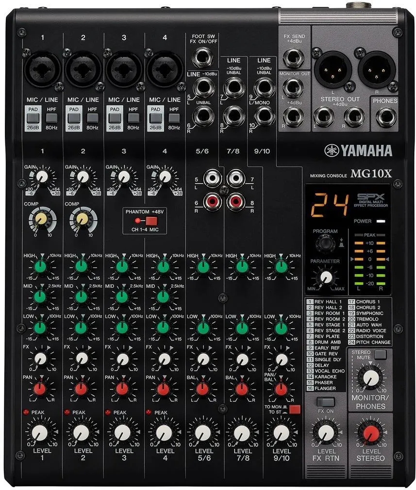 Аналоговый микшер с эффектами Yamaha MG10X