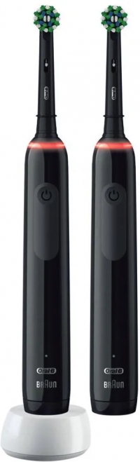Электрическая зубная щётка Oral-B Pro 3 3900 Duo Black Edition, набор из 2 щёток с зарядной станцией