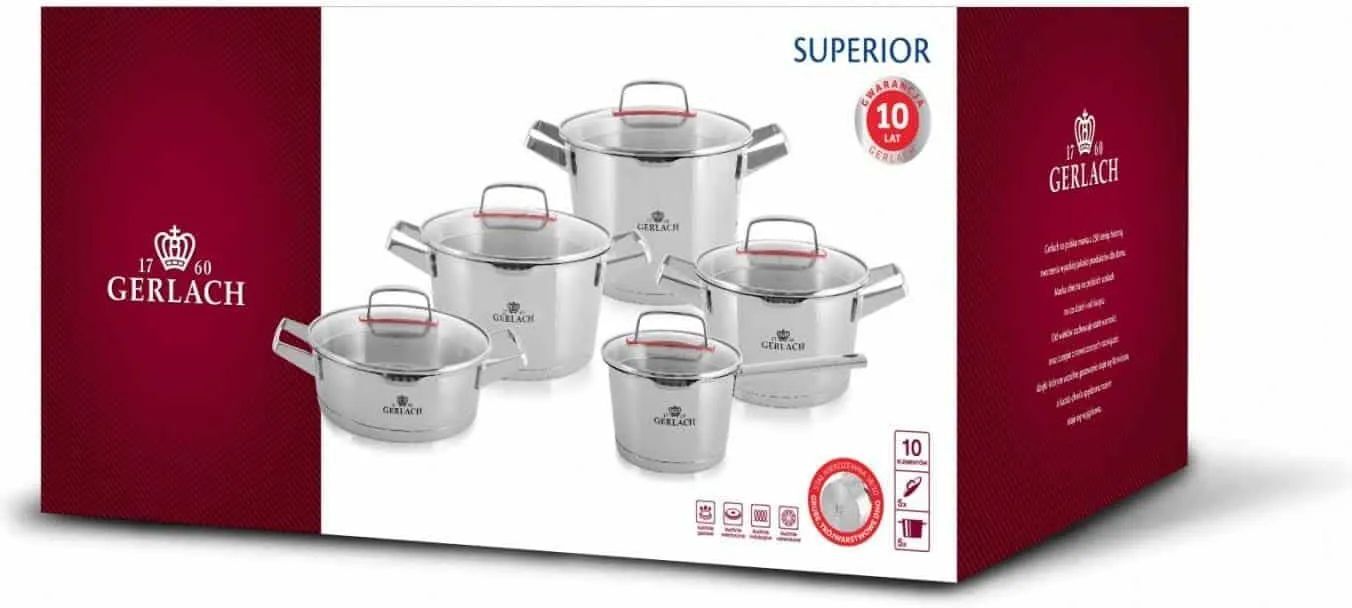 Набор кастрюль Gerlach 10 Elem.Ind 319P 16-1.5L/20-2.5L/24-2.5L/24-4L/24-5.5L