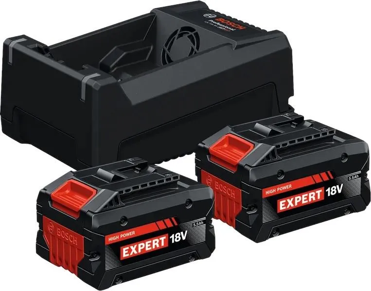 Стартовый набор 2 аккумулятора + зарядное устройство Bosch EXPERT 2xEXBA18V-55 5.5Ah + GAL12V/18V-80 1600A0373P