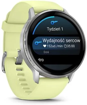 Смарт-часы Garmin Venu 4 45 mm Silver с лимонным ремешком