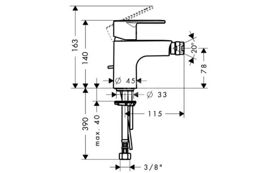 Смеситель для биде Hansgrohe Talis E 31622000