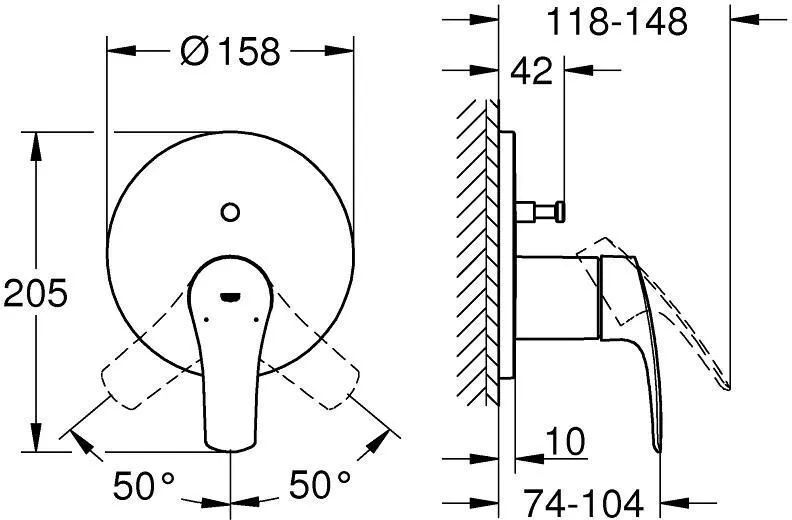 Смеситель для душа Grohe Eurosmart 24043003