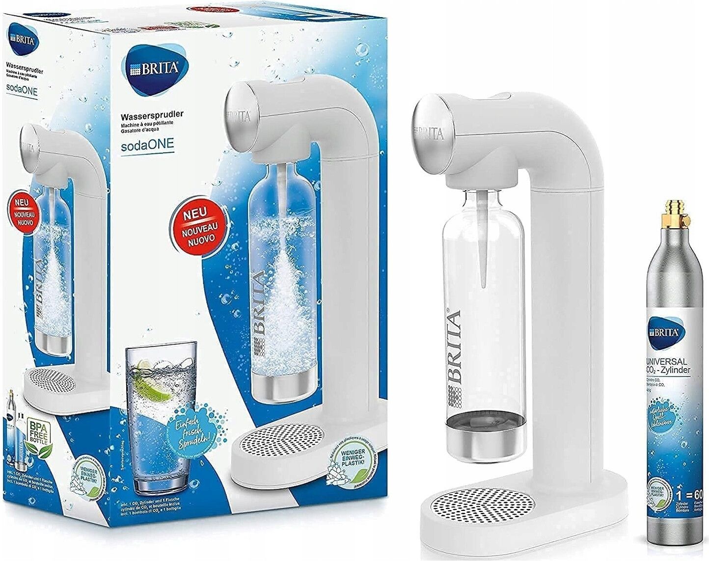 Сифон для газирования BRITA sodaONE 1049250, белый