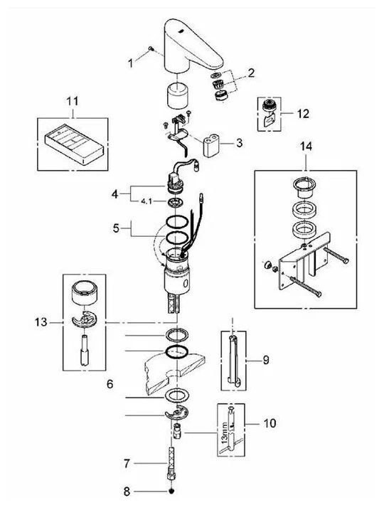 Смеситель Grohe хром Europlus E 36208001