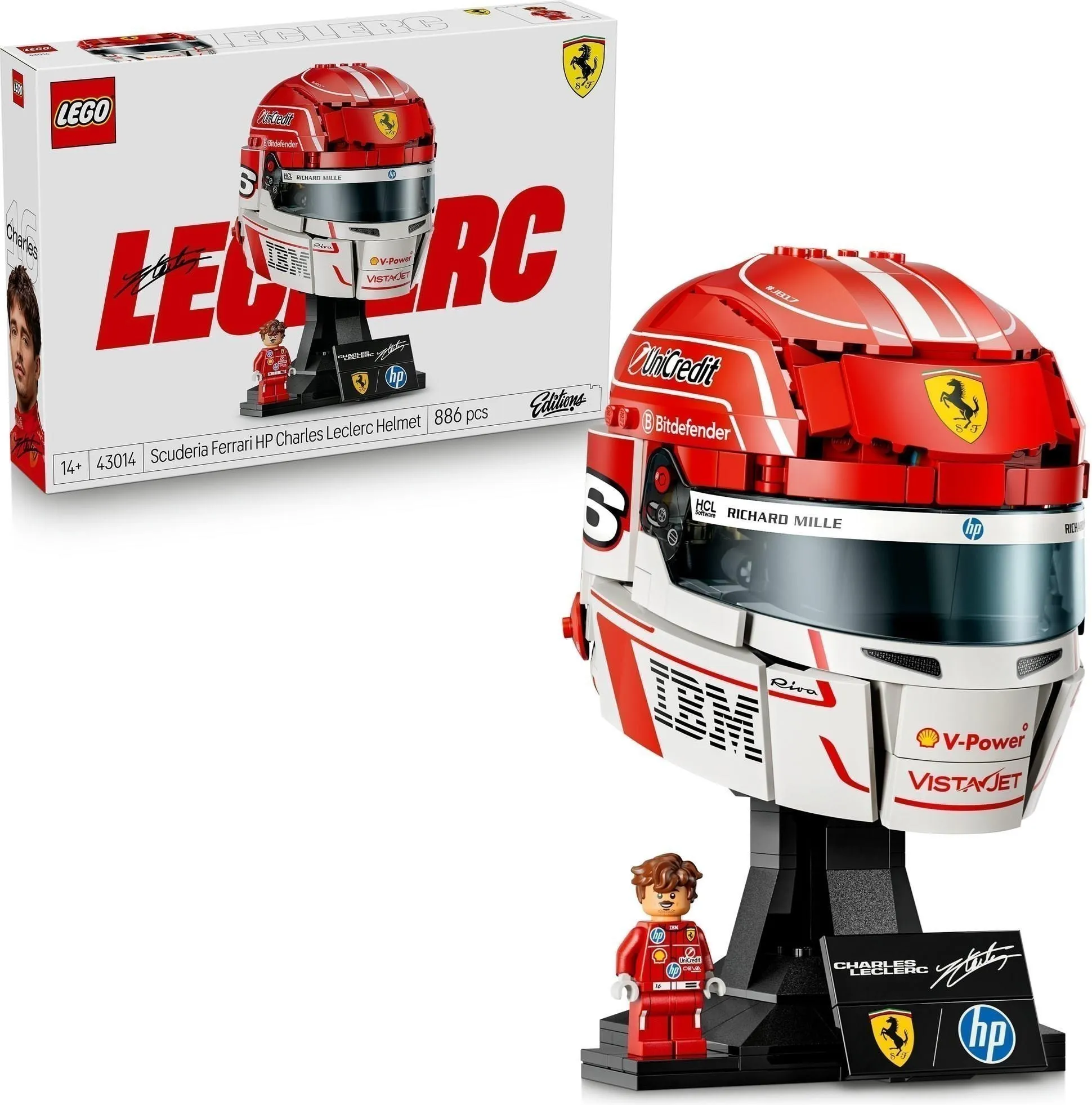 Конструктор LEGO Editions Formula 1 43014 Шлем Шарля Леклера Scuderia Ferrari HP