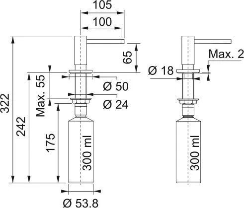 Кухонный диспенсер Franke Active SM 119.0547.906, матовый черный