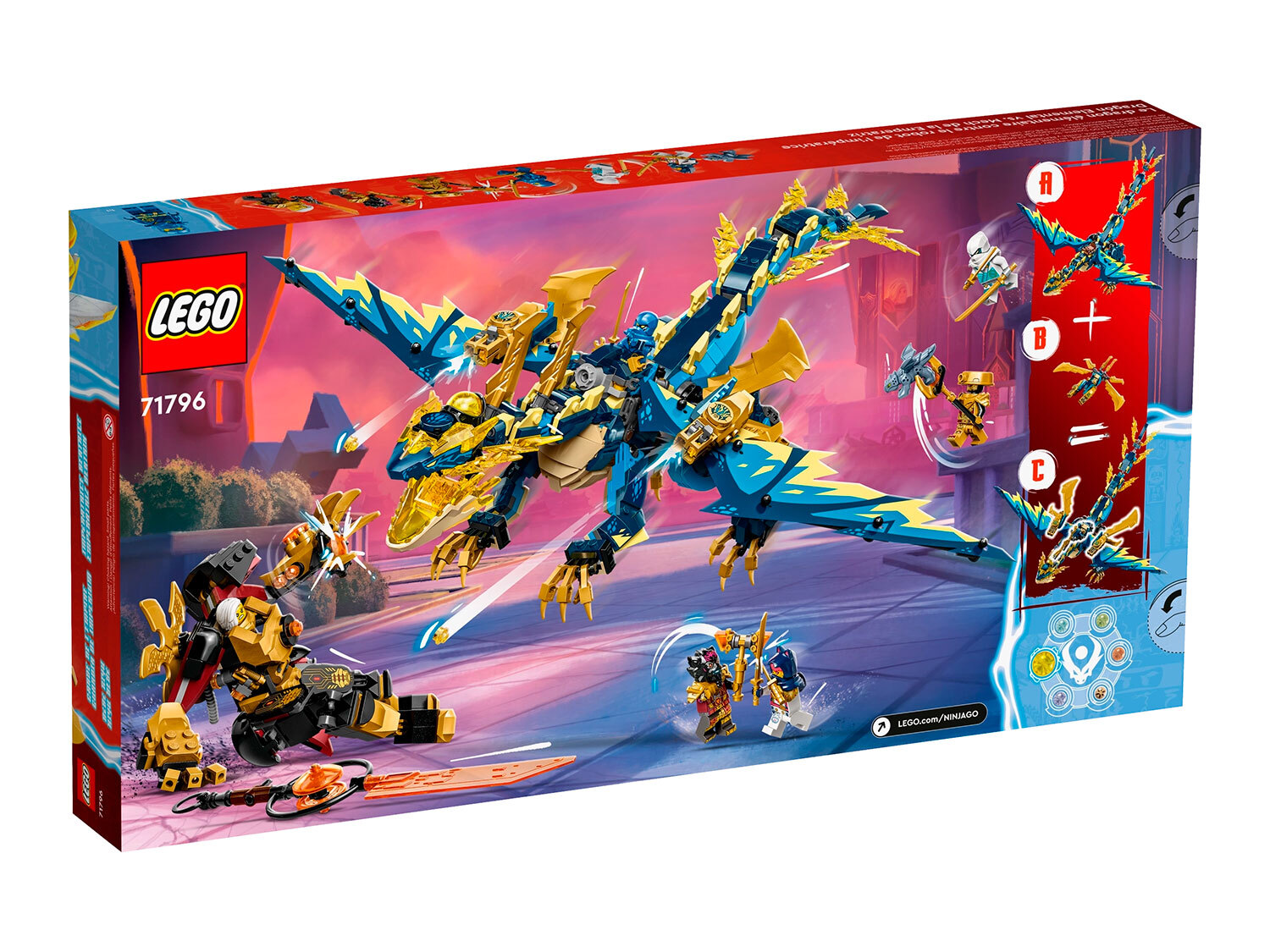 Конструктор LEGO Ninjago 71796 Элементальный Дракон против Робота-императрицы
