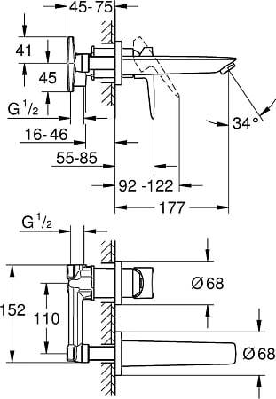 Смеситель Grohe Bauedge хром 20474001