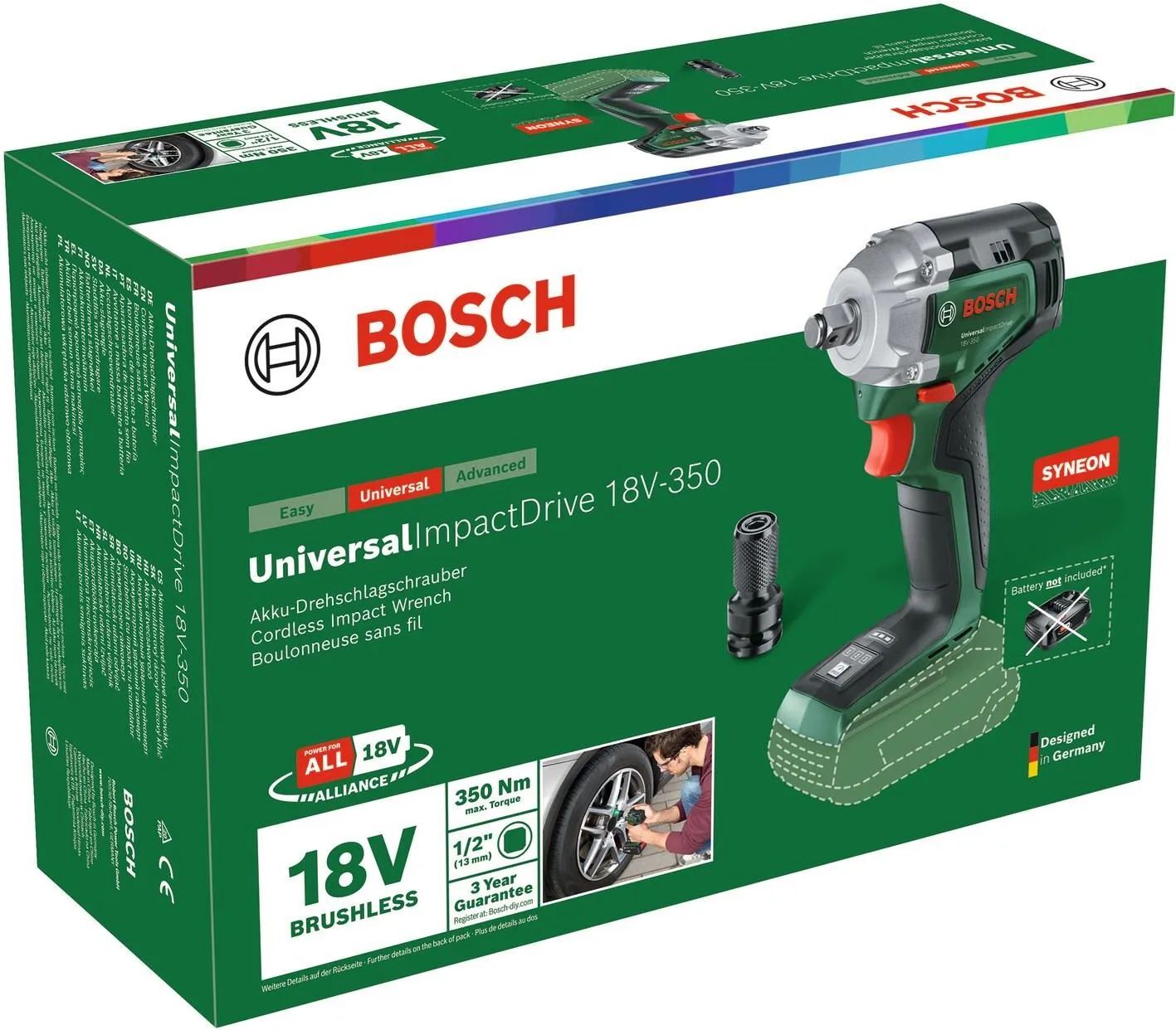 Аккумуляторный ударный гайковёрт Bosch UniversalImpactDrive 18V-350 (0603980304)