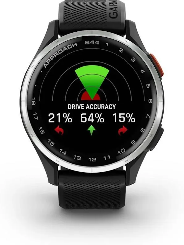 GPS-часы Garmin Approach S44, Серебристый с чёрным ремешком