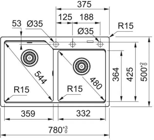 Кухонная раковина Franke Urban UBG 620-36-33 114.0697.746, матовый черный / черный слив