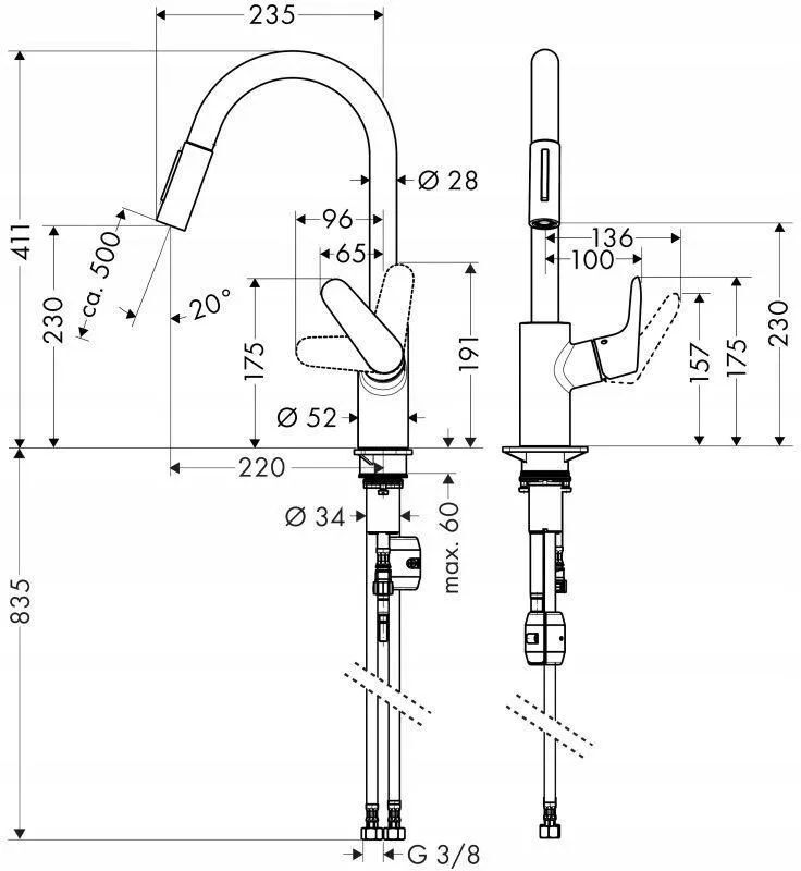 Смеситель для кухни Hansgrohe Focus Нержавеющая сталь 31815800