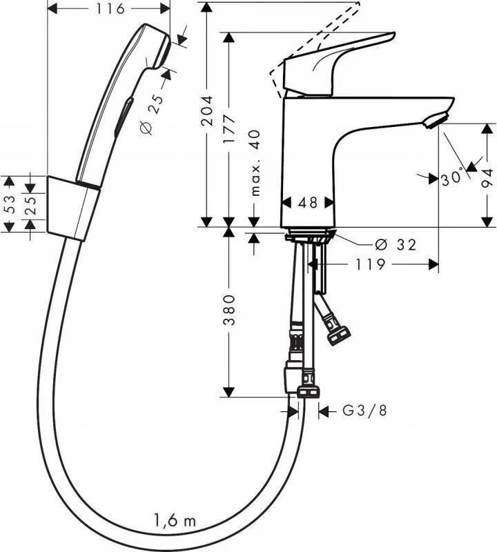 Смеситель для раковины Hansgrohe Focus Биде DN15 31927000 хром