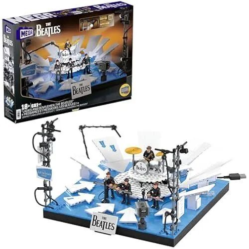 MEGA The Beatles Коллекционный набор (681 элемент), 4 фигурки, светодиодное освещение, HVH42