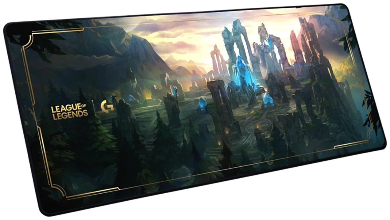 Коврик Logitech G League of Legends G840 XL Gaming Mouse Pad, синий/зеленый, XL, 890 гр