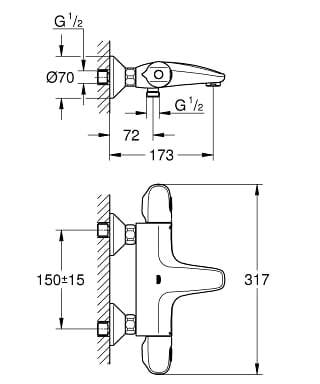 Смеситель GROHE Grohtherm 1000 34155003