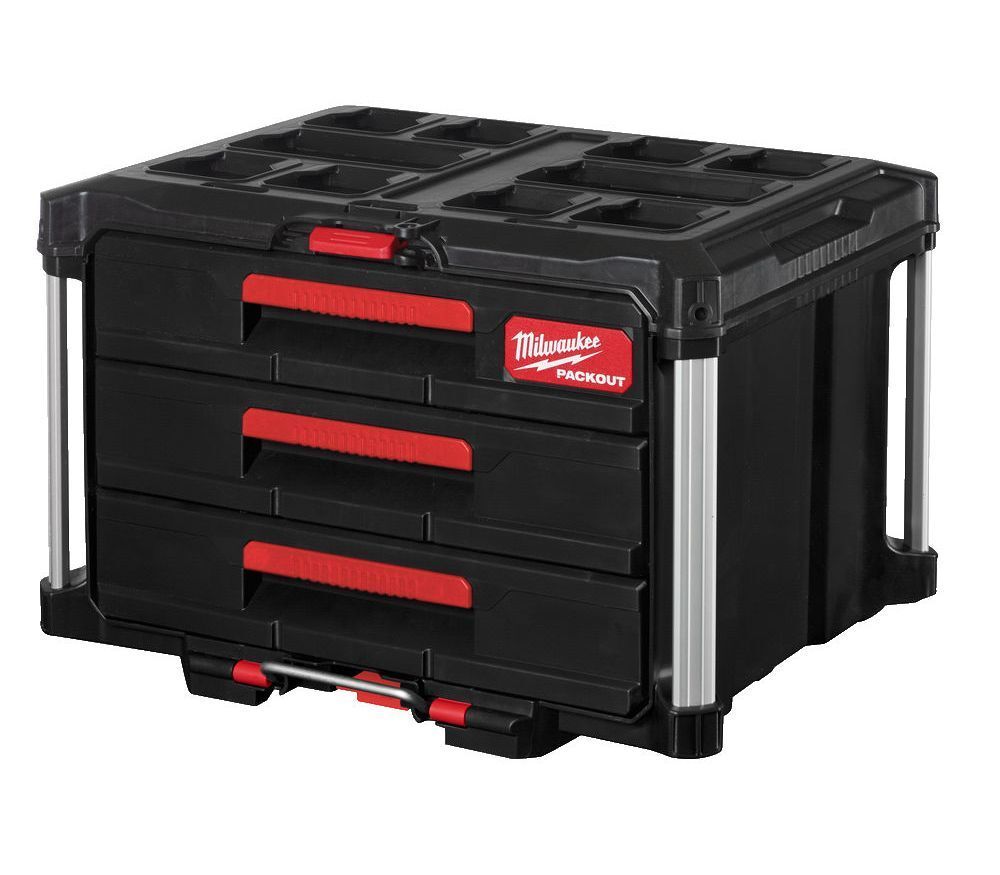 Ящик Milwaukee Packout с 3-мя выдвижными отсеками 4932472130
