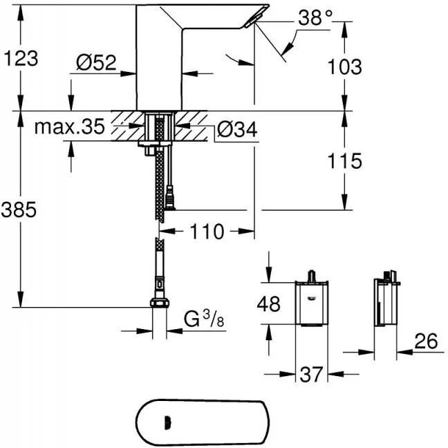 Смеситель Grohe Bau Cosmopolitan E 36452000