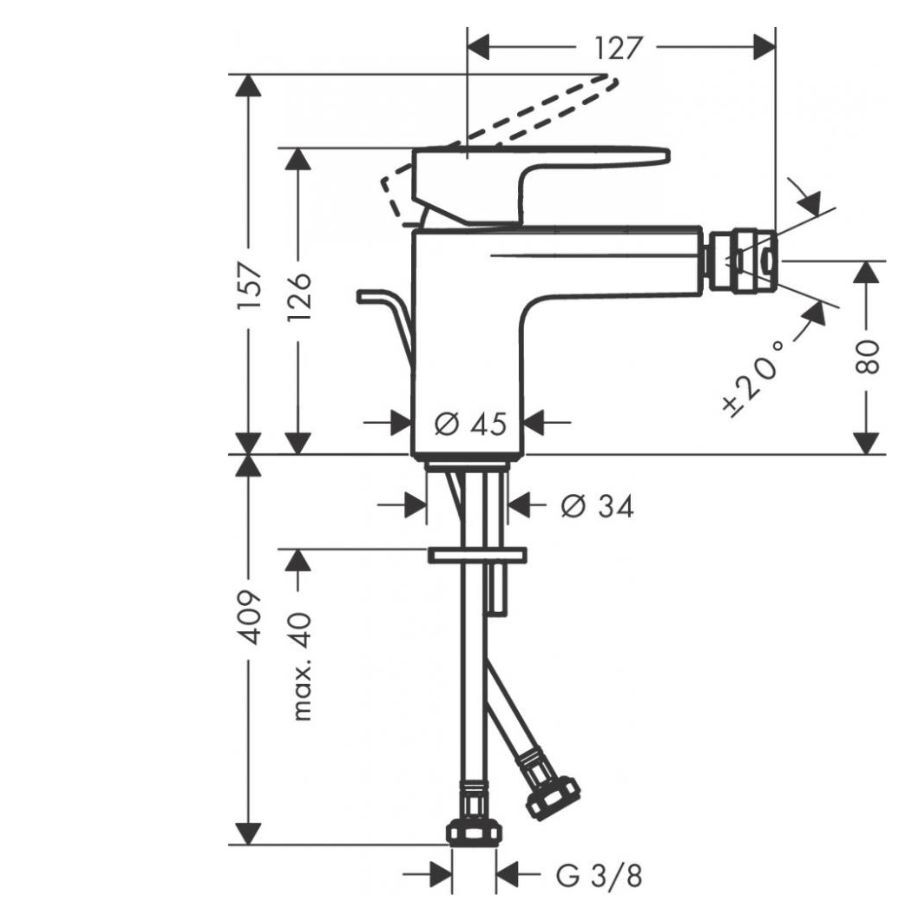 Смеситель для биде Hansgrohe Logis 71201670 черный матовый