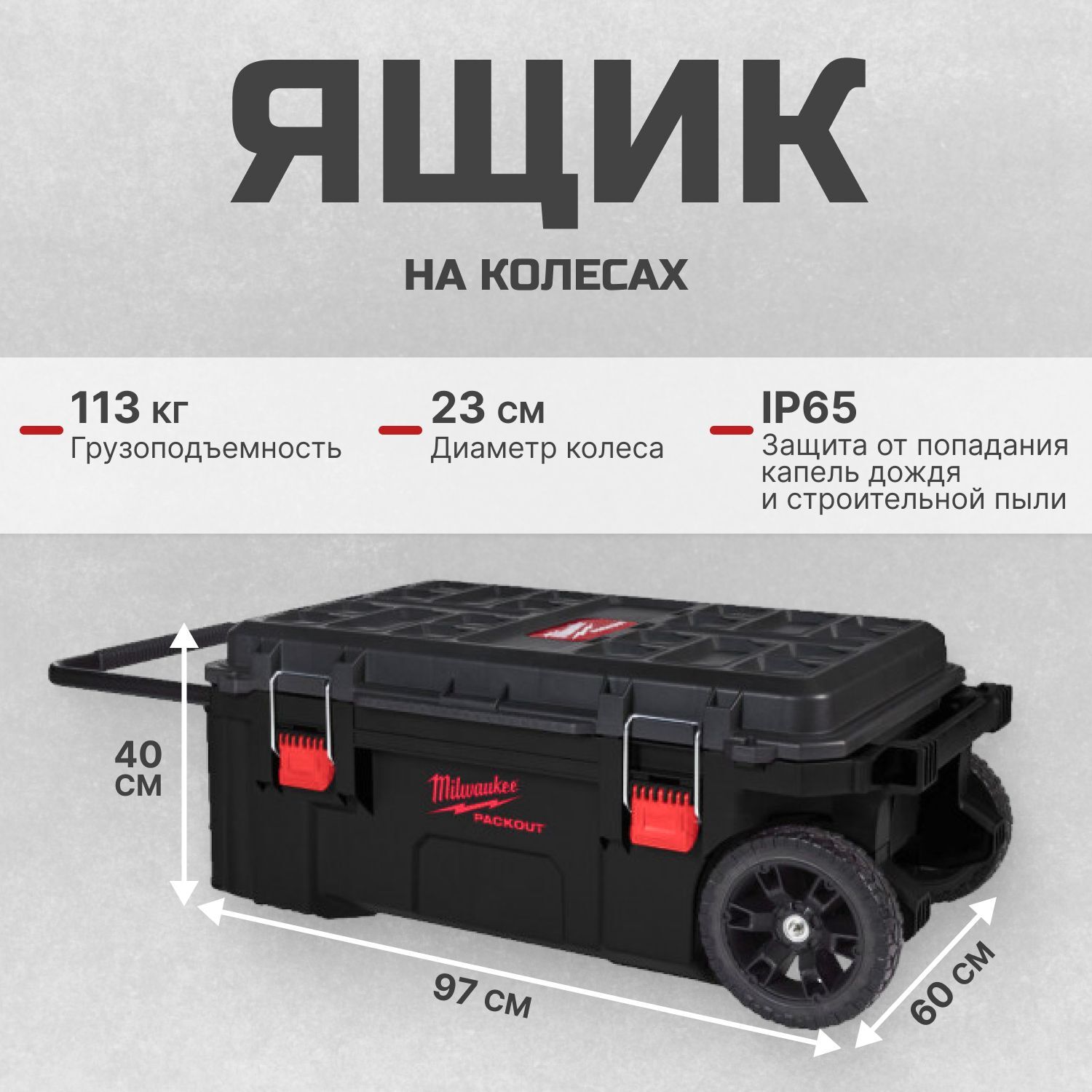 Ящик на колёсах MILWAUKEE Packout XL (4932478161)
