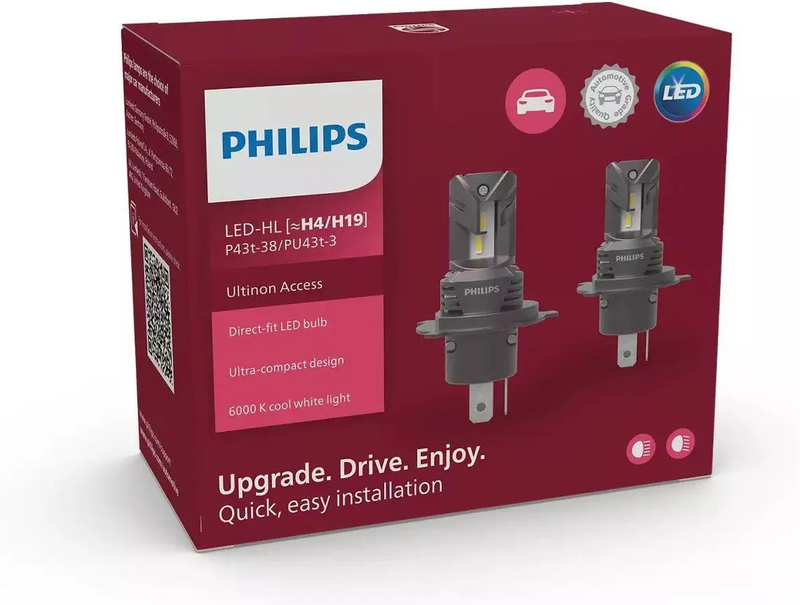 Светодиодные автомобильные лампы Philips Ultinon Access H4/H19, 2 шт.
