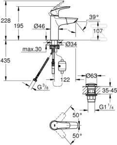 Смеситель для раковины Grohe Eurosmart Chrome 23976003