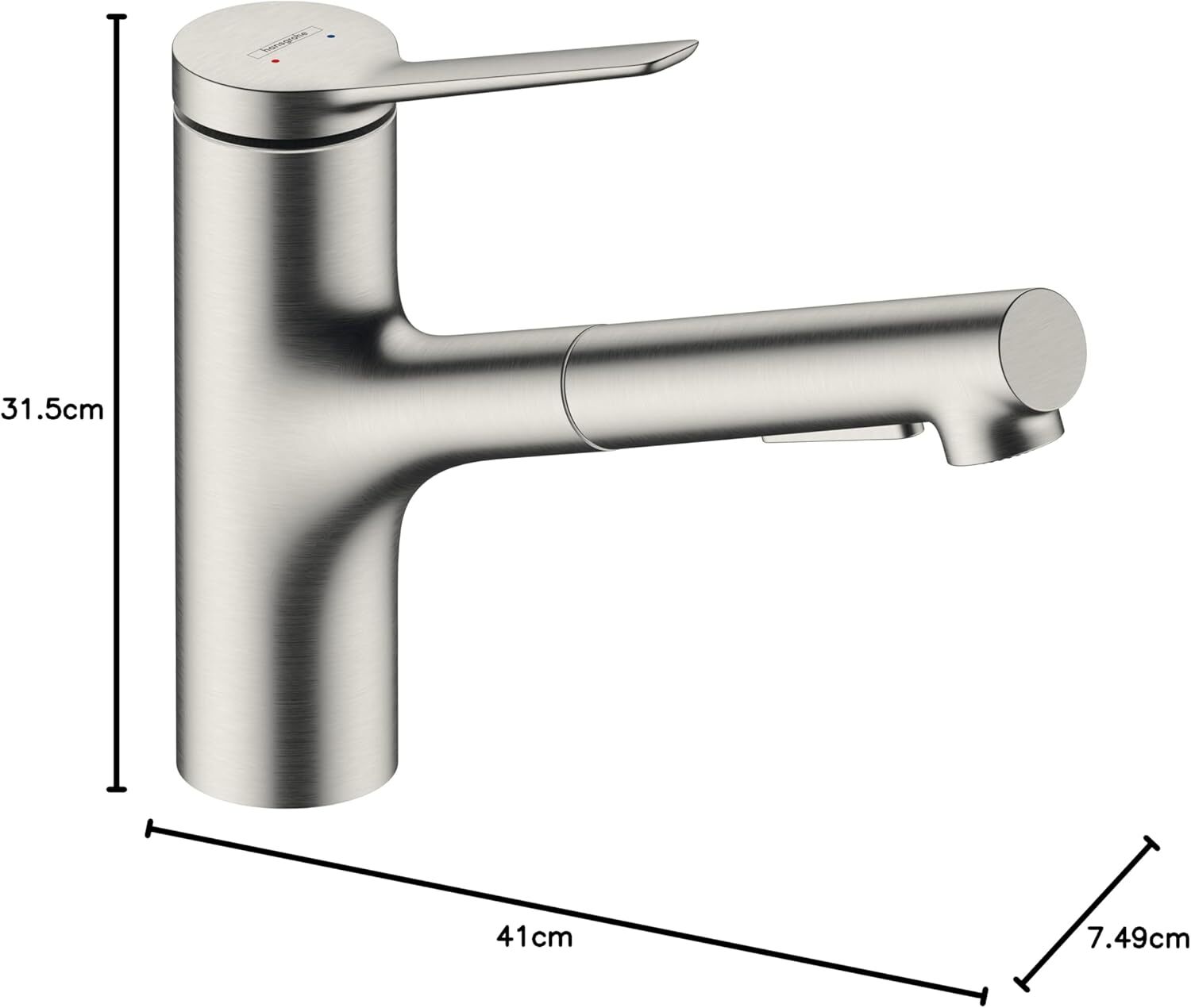 Смеситель для кухни Hansgrohe Zesis M33 150 2Jet Sbox Lite 74803800 Нержавеющая сталь
