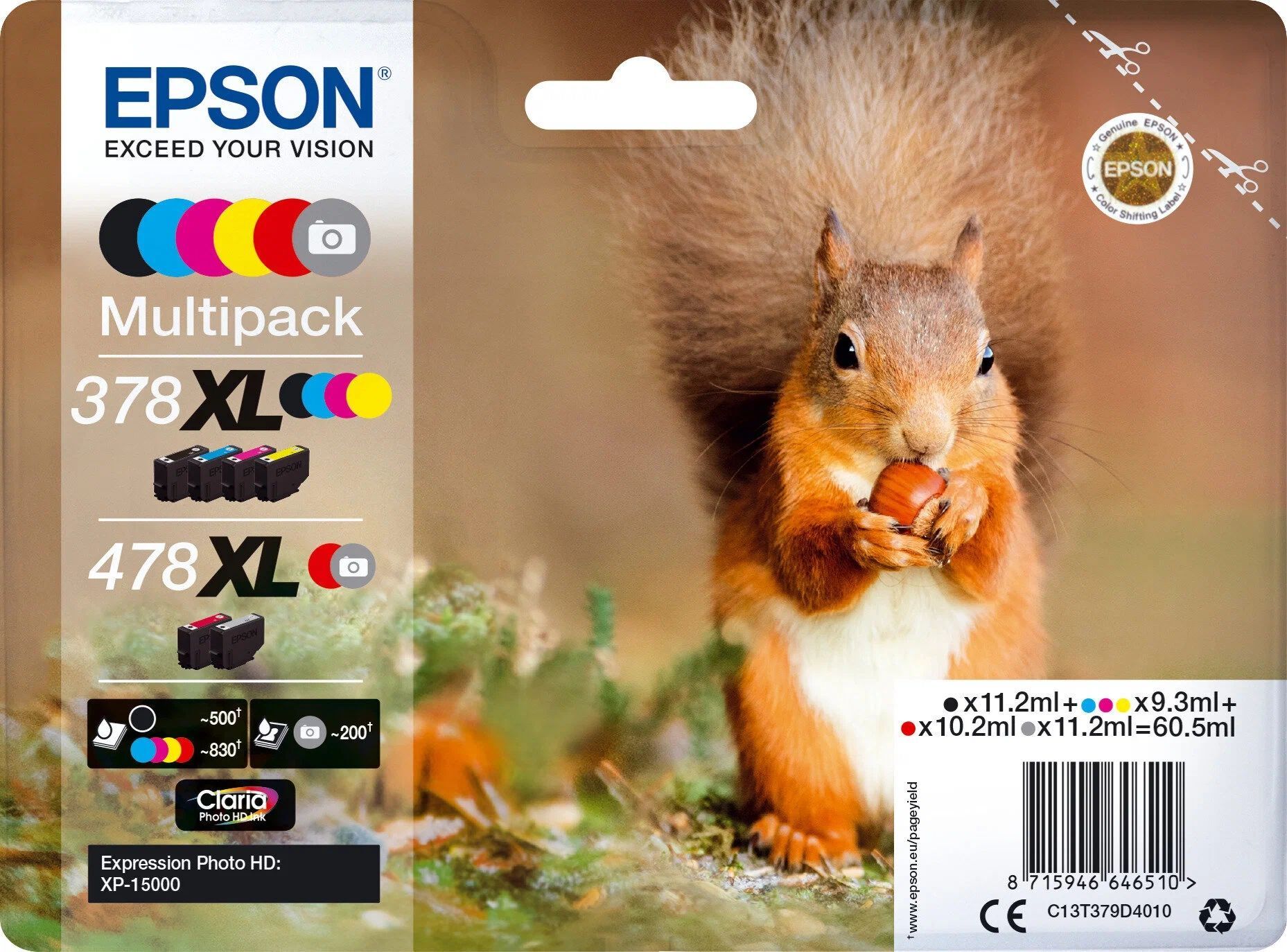 Набор картриджей для струйного принтера EPSON 378XL, 478XL 6-colours (C13T379D4020)