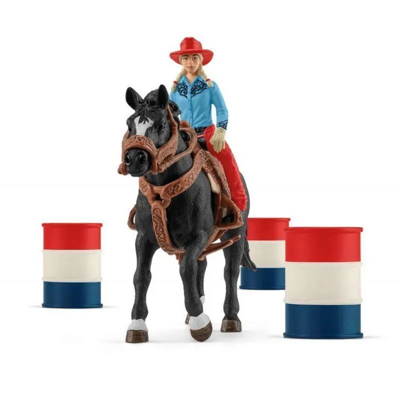 Набор Ковбойка и гонки на бочках Schleich 42576