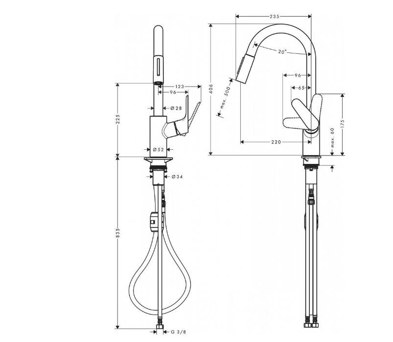 Смеситель для кухни Hansgrohe 2Jet Focus M41 31833000