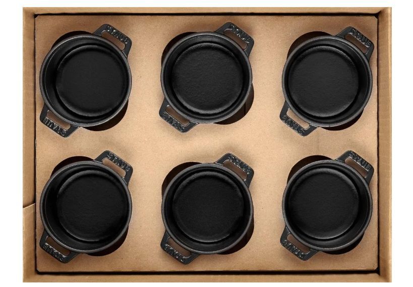 Набор из 6 мини-кастрюль Staub 0,25 л, чёрные (40501-497-0)