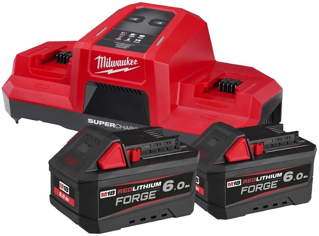 Комплект аккумуляторов и зарядного устройства Milwaukee M18 FORGENRG-602 M18 DBSC 2х6,0 Ач с АКБ и ЗУ