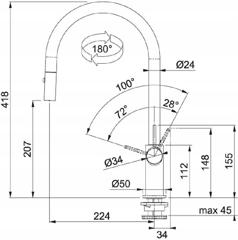 Кухонный кран Franke Ambiet PULL-OUT 115.0289.514, Белый Глянец