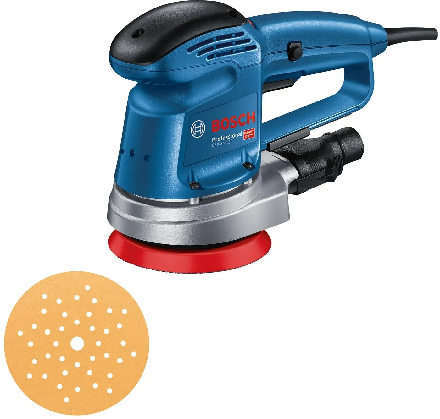 Эксцентриковая шлифовальная машина сетевая Bosch GEX 34-125 Professional 0601372300