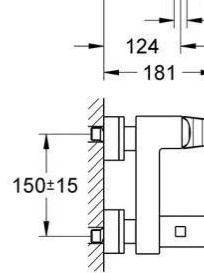 Смеситель для ванны Grohe Eurocube 23140000, хром